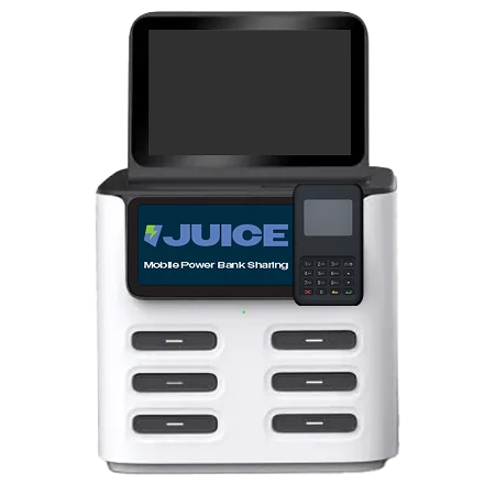 Juice station met 6 vakken